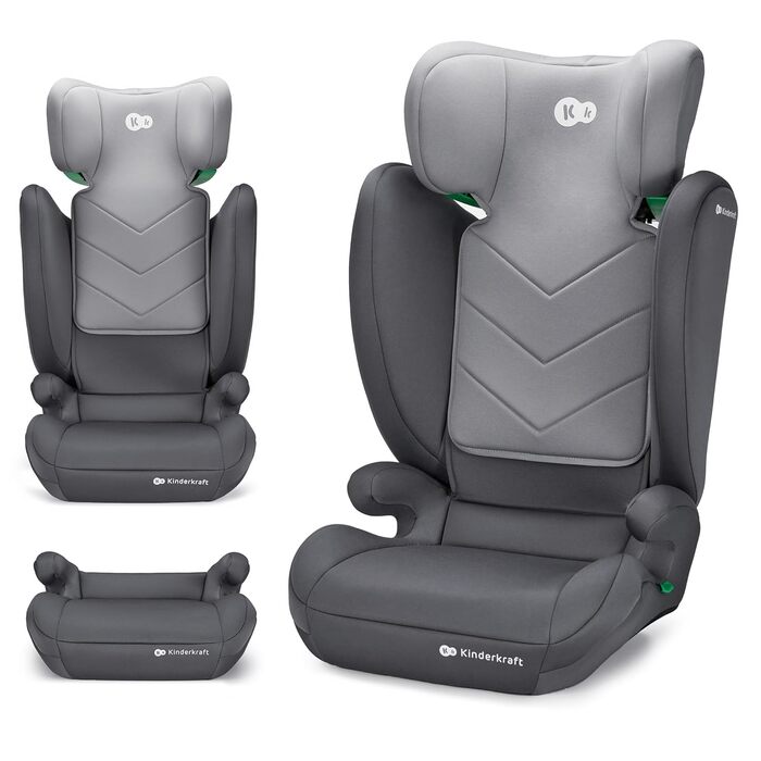 Автокрісло Kinderkraft I-SPARK I-Size 100-150 см (3.5-12 років, 15-36 кг) сіре - безпека та комфорт