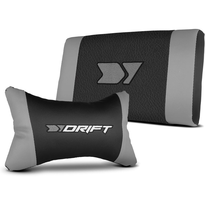 Ігровий крісло DRIFT GAMING DR35 – професійне, чорно-сіре, з підлокітниками, регульоване, з подушками для спини та шиї