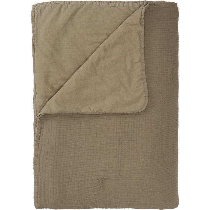 Муслінове покривало Азорське 180x230 см - 100 бавовна - Ідеально підходить в якості покривала Плед м'який плед для односпального і двоспального ліжка - (Оливково-зелений, 275 х 265 см)
