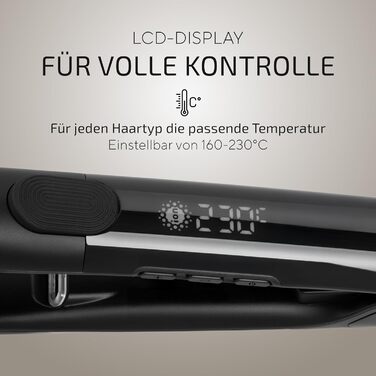 Праска для волосся Glätteisen – Тест-переможець 2025, 100 днів на тест, LCD-дисплей, швидке нагрівання (20 сек) для блискучого та гладкого волосся