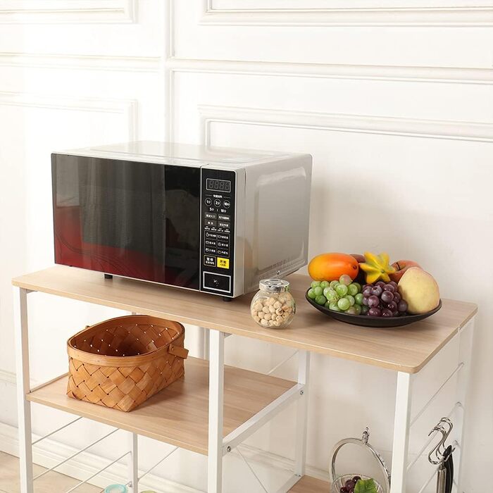 Стелаж для кухні SogesHome: органайзер, візок для зберігання, 90 x 40 x 83 см, колір дуб (SH-171-BK)