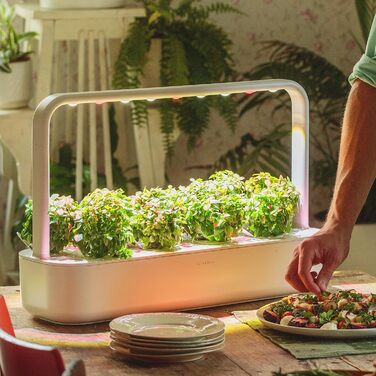 Click and Grow Indoor Garten: Розумний сад для вирощування зелені вдома з LED, 9 капсул (білий)