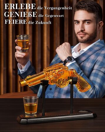 Набір віскі Oaksea: декантик та 2 келихи – ідеальний подарунок для чоловіків, батька, на Різдво, для любителів віскі