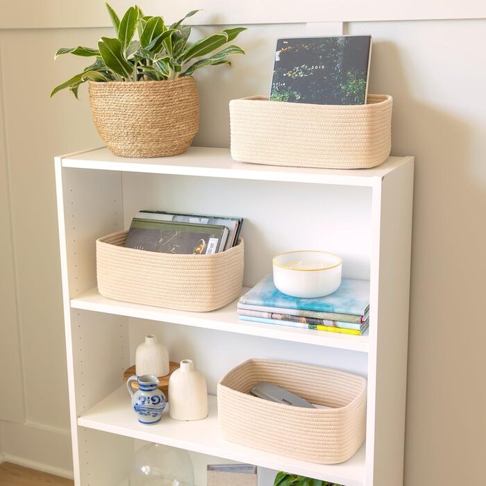 Органайзери для полиць NaturalCozy, прямокутні, 30 x 20,3 x 11,4 см, зелені (3 шт.)