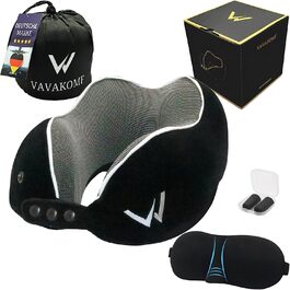 Ортопедична подушка для шиї VAVAKOMF з ефектом пам'яті чорна