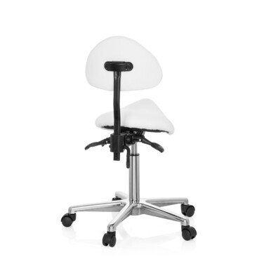 Крісло-стілець / Обертове крісло / Офісне крісло TOP WORK 20 з штучної шкіри білого кольору hjh OFFICE