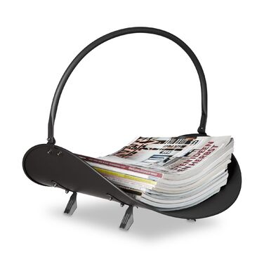 Кошик для дров Relaxdays, чорний