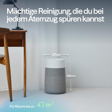 Повітряний фільтр Blueair Pure 511i Max: для кімнат до 43 м², тихий, HEPASilent, проти пилу, алергенів, диму, плісняви, шерсті тварин