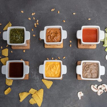 Фондю Boska Tapas Bianco L - для сиру та соусів, 600 мл - з підставкою та свічкою, для мікрохвильової печі та посудомийної машини