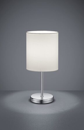 Торшер Reality Leuchten Jerry R50491001: металевий, хром, абажур з тканини білого кольору, цоколь E14