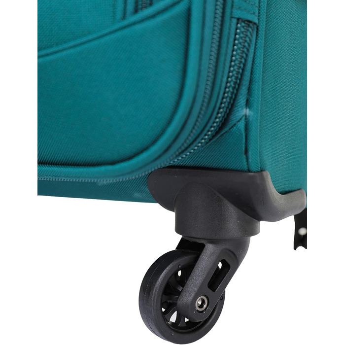 Чемодан BEIBYE з тканини, колір бірюзовий, середній, 64 см, з кодовим замком та додатковою кишенею