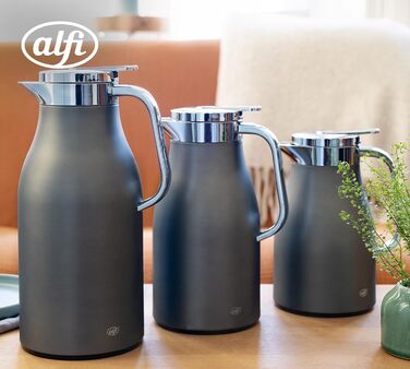 Термос Alfi SKYLINE 1.5л з нержавіючої сталі з скляною вставкою, сірий (1500 мл)