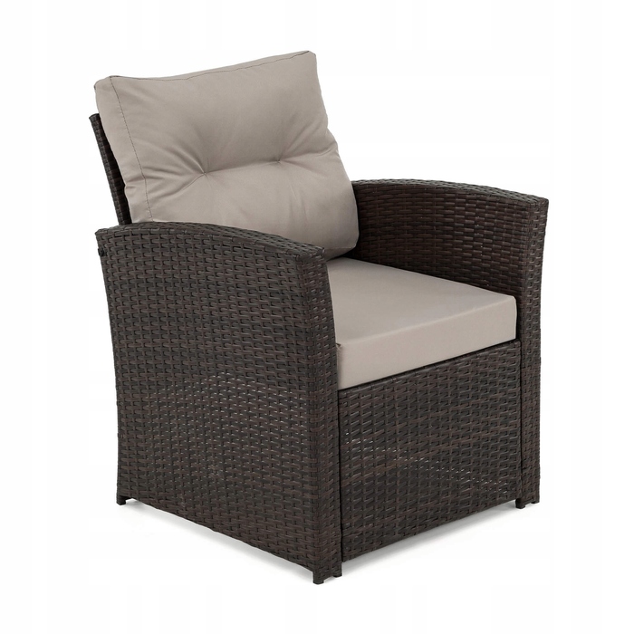 Комплект садових меблів із техноротанга EMWOmeble, сірий, 5 предметів