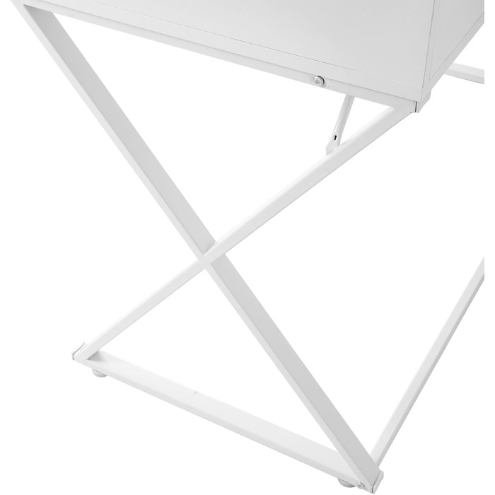 Комп'ютерний стіл Офісний стіл Робочий стіл Робочий стіл для ПК Стіл для ноутбука, з меламіну, з 3 висувними ящиками, сталевий каркас, 110x50x75 см (ШxГxВ), дерево, білий, 40ws