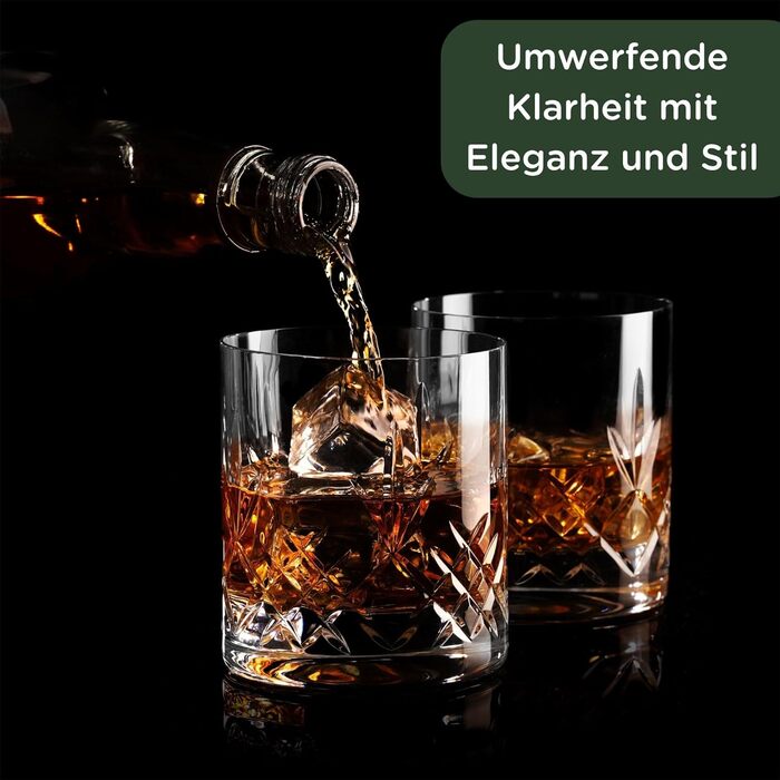 Набір склянок для віскі Wicklow 2 шт. 310 мл - кришталь без свинцю, важке дно, ручна обробка, подарункова коробка