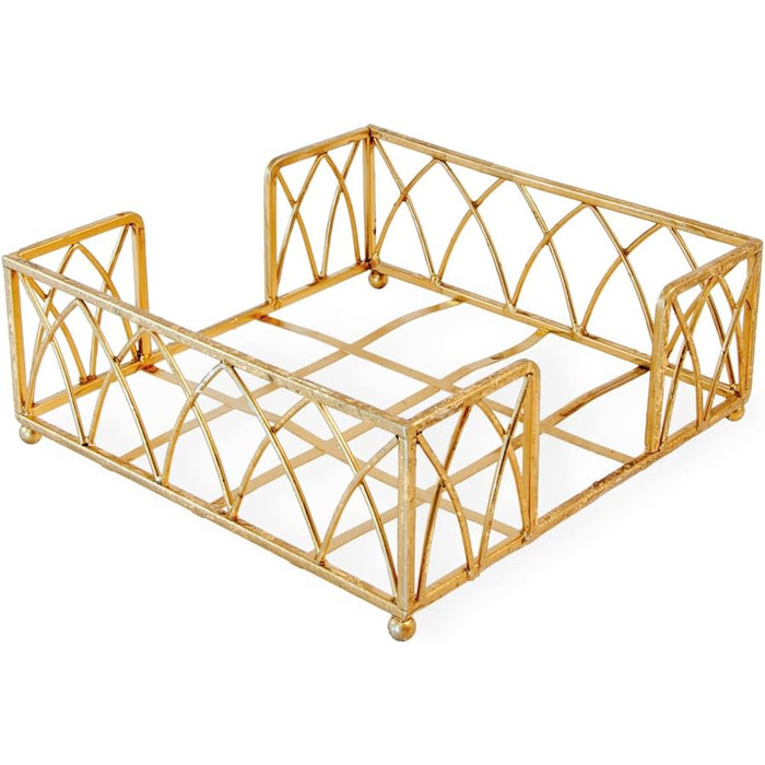 Тримач для коктейльних серветок Boston International Arch Design Caddy, сусальне золото (6.75 x 6.75 дюймів)