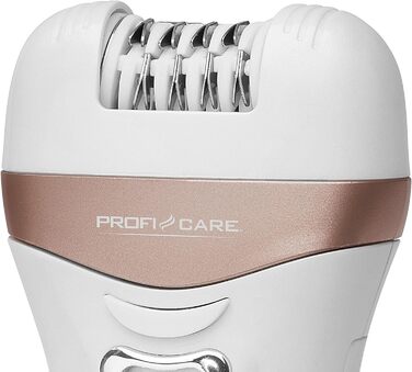 Епілятор ProfiCare PC-LBS 3002 3в1, Lady Shaver і засіб для видалення мозолів в одному, на батарейках, з практичною сумкою для зберігання, біле шампанське