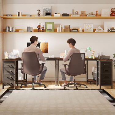 Комп'ютерний стіл кутовий Coleshome 120x70 см з 4 висувними ящиками, для офісу, кабінету, спальні, вінтажний коричневий