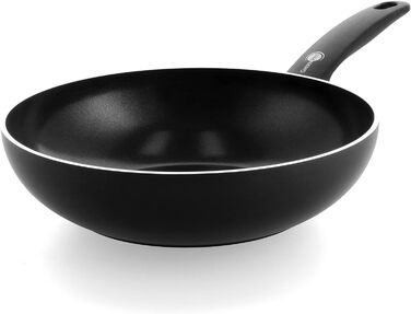 Керамічна сковорода вок GreenPan Cambridge 28 см/3,7 л, без PFAS, індукційна, можна мити в посудомийній машині, духовка, чорна 28 см/3,7 л Wok Black