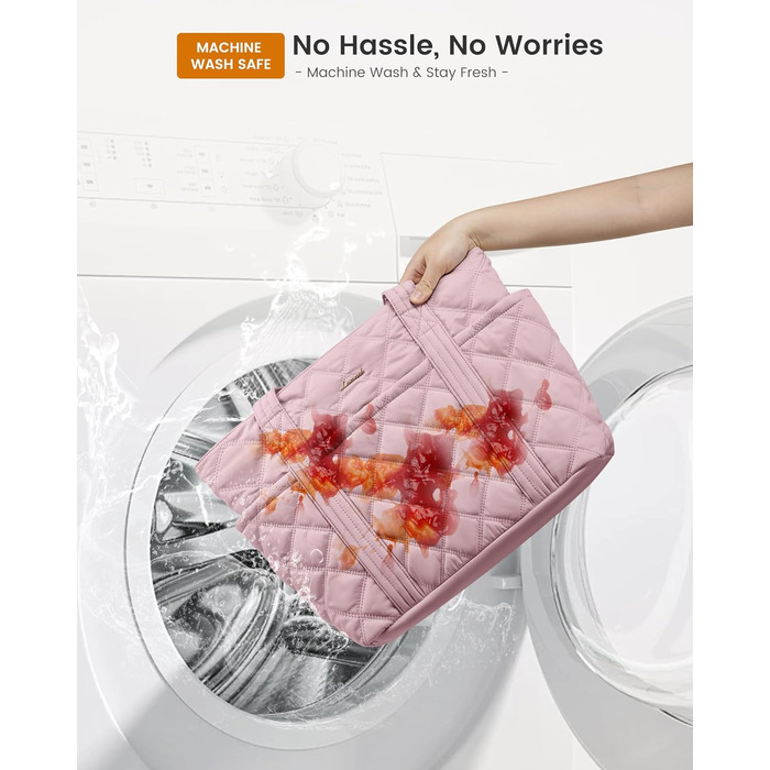 LOVEVOOK Сумка-шопер, велика, чорна (M, рожева): сумка для ноутбука 15.6