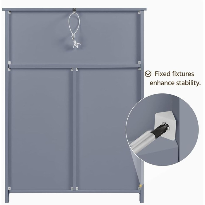 Шафа для ванної кімнати Yaheetech з 3 висувними ящиками та 1 дверцятами, регульовані полиці, 66x35x90 см (Сірий)