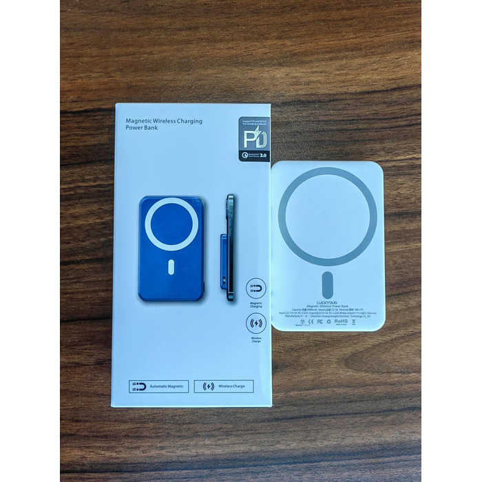 Пауербанк LUCKYDUO Mag-Safe 5000mAh, бездротовий, USB-C, 20W PD, магнітний для iPhone 15/14/13/12