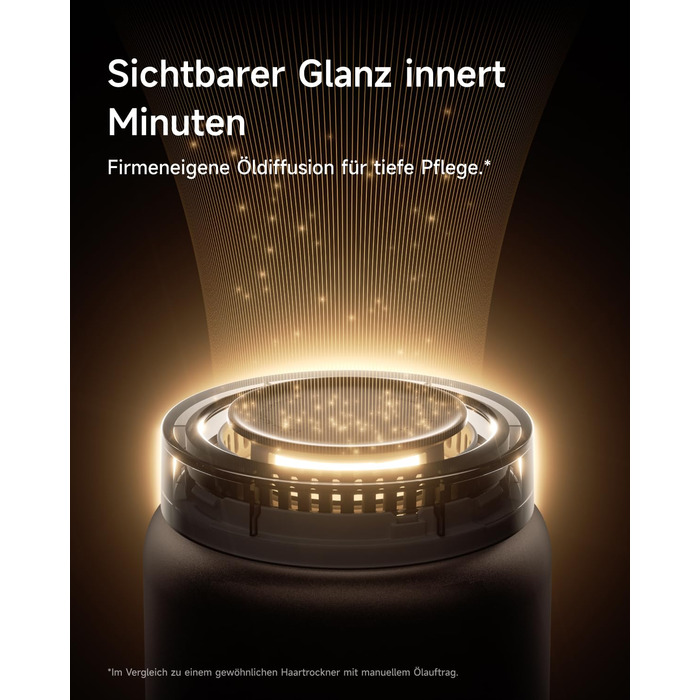 Фен для волосся Laifen Neo Special з безщітковим двигуном 110 000 об/хв, іонізацією 200 млн негативних іонів та інтелектуальним контролем температури, 2 магнітні насадки, колір Starlight Black