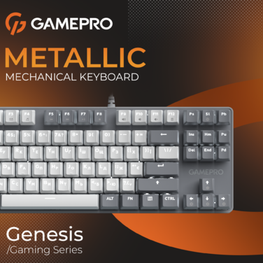 Дротова механічна клавіатура GamePro Genesis Metallic (MK110G) 87% Red switches