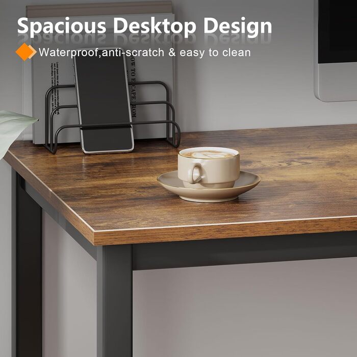 Комп'ютерний стіл SogesHome 120x60 см, дуб та чорний, для дому та офісу