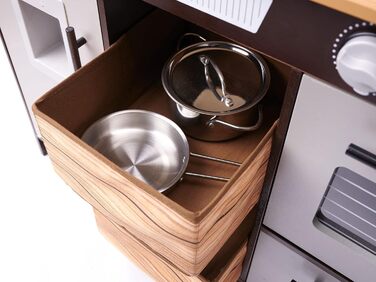 Дерев'яна дитяча кухня з раковиною, духовкою та витяжкою, модель 1