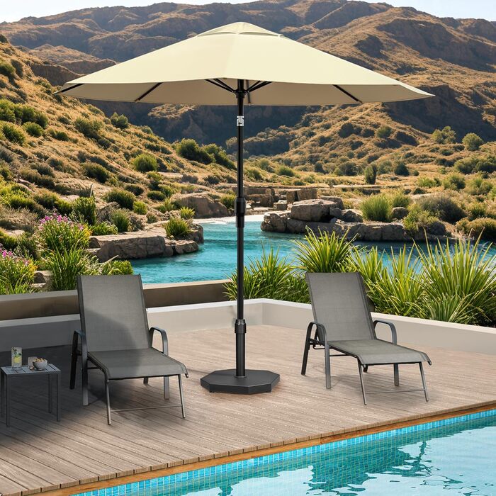 Підставка для парасольки на терасу, 18.6 кг, на колесах, чорна. Міцна підставка для маркетного парасоля, для вулиці, підійде для деку, басейну, двору.