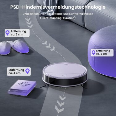 Робот-пилосос OKP K5P Purple: 5000Pa, навігація, HEPA-фільтр, Wi-Fi, для тварин, килимів, твердих підлог