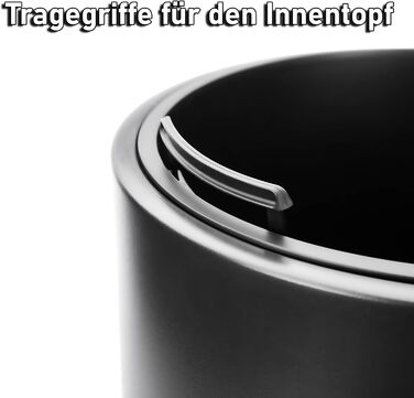 Великий квітковий горщик BigDean, anthracite, ø 58 см з знімним внутрішнім горщиком - стійкий до погодних умов, з міцного пластику, для дому та саду