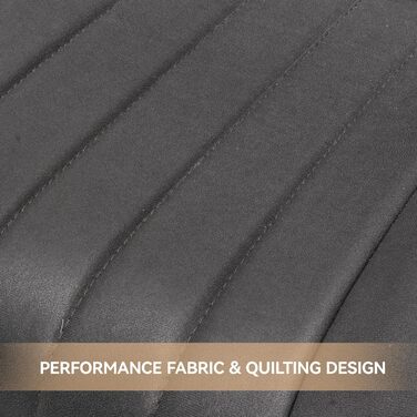 Набір обідніх стільців (6 шт) - сучасний дизайн, м'яке сидіння 10 см, штучний матеріал, металеві ніжки, темно-сірий колір, FU01043BL-2
