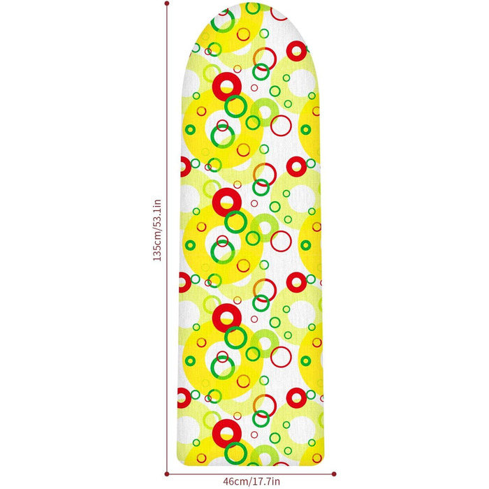 Чохол для прасувальної дошки Vinsani Modern з принтом, швидше та простіше прасування, універсальний Multi-Fit, шар піни 3 мм, 100 бавовна, 135 x 46 см, бульбашкові бульбашки 135 x 46 см