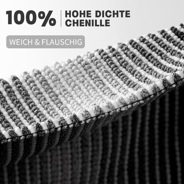 Набір килимків для ванної Chakme Chenille, нековзний, можна прати, 3 шт. и, упаковка з 5 шт. , чорний