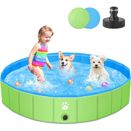 Басейн для великих і малих собак, 120-сантиметрові складні басейни для собак, ванночка для собак, басейн з ПВХ, дитячий басейн для дітей і собак, портативний басейн для собак, ванна для собак