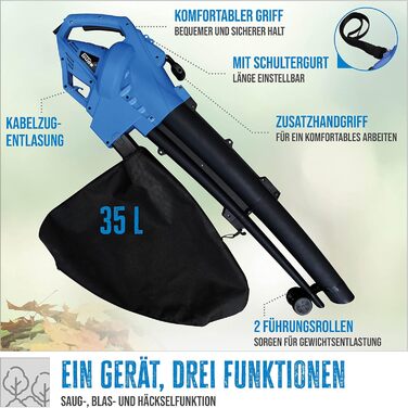 Güde GLS 3000 Vario: потужний листозбірник та подрібнювач листя (230 В, 3000 Вт, регулювання швидкості)