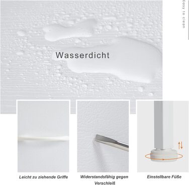 Набір приліжкових тумбочок DUMOS (2 шт.) з ящиком, індустріальний стиль, білий | Приліжкові столики для спальні, дитячої, вітальні | Набір для зберігання