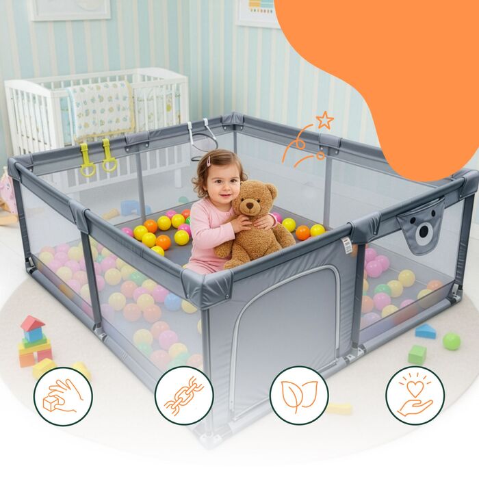 Дитячий манеж Relaxdays з 50 м'ячиками