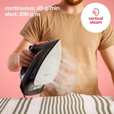 Праска з парою Solac Solution PV2490: 3000W, 200г/хв, керамічна підошва, антинакип, самоочищення, 290мл