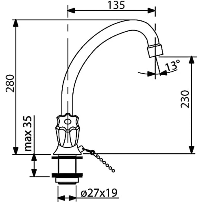 Дворучковий змішувач Standard Plus для умивальника хром кран