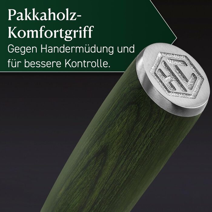 Набір ножів HexClad Essential, 6 предметів: японські леза з нержавіючої сталі Damast, Full Tang, ручки з Pakkaholz