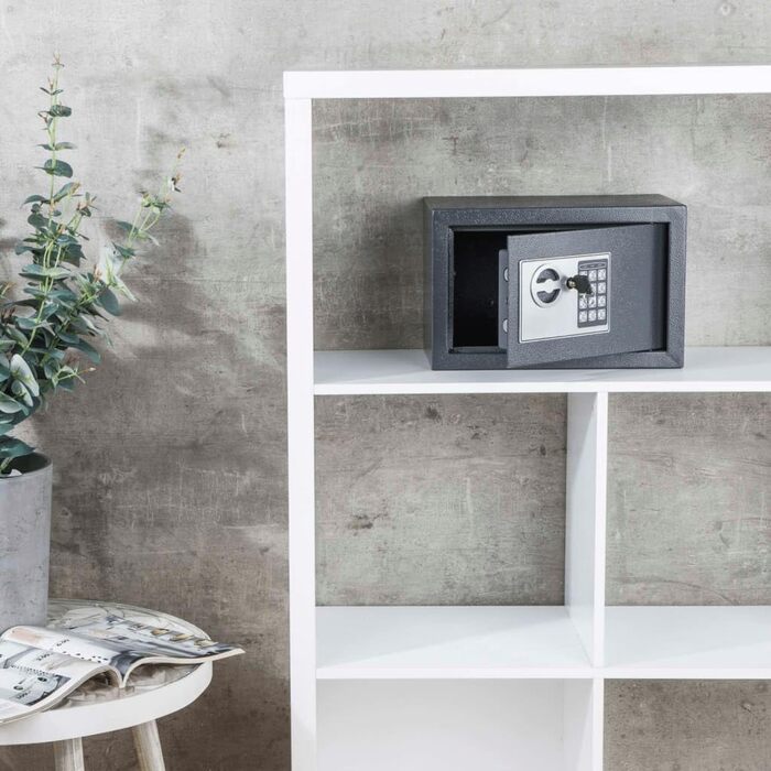 Сейф для дому з електронним замком та ключем, Haushalt International, 31 x 20 x 20 см, чорний
