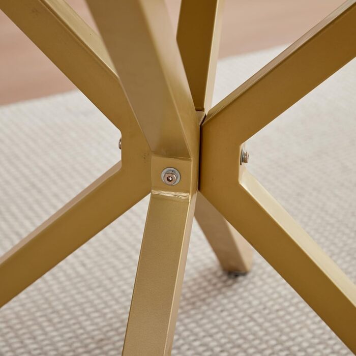 Набір обіднього столу та стільців GrandCA HOME: круглий стіл 100 см + 4 сучасні стільці з льону, сіро-темний колір (мрамор + чорний)