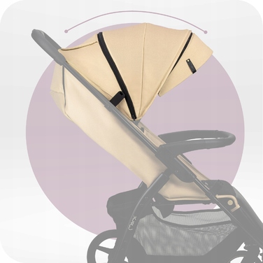 Дитячий візок-прогулянка MoMi Miya, бежевий (до 22 кг) – колеса EVA, повний комплект аксесуарів