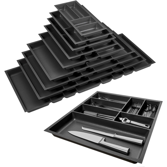 Лоток для столових приборів ORGA-BOX 2 для шухляди Nobilia 46,1x50,9 см антрацит