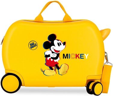 Дитяча валіза Disney Mickey 3D, 50x38x20 см, ABS, комбінована застібка, 34л, 1,8 кг, 4 колеса, жовтий