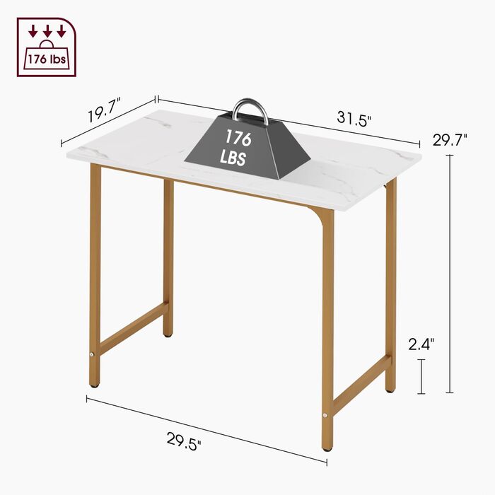 Комп'ютерний стіл BestOffice, 81,3 см, сучасний дизайн, золото, для дому, офісу, робочого кабінету