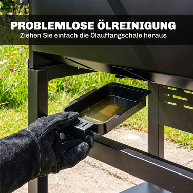 Газовий гриль 9 кВт, 3 пальники, нержавіюча сталь, з візком, відкидним бічним столиком, тримачем для спецій, нижньою полицею та 6 гачками